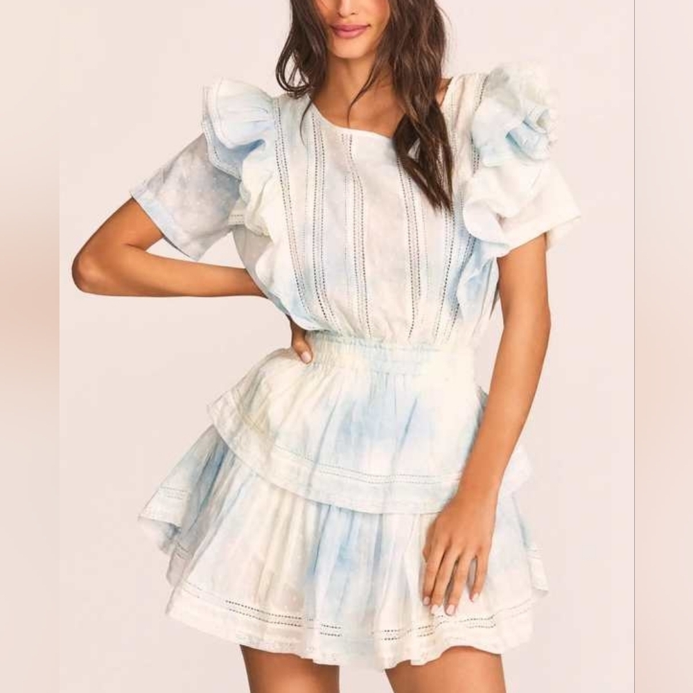 LOVESHACKFANCY Natasha Heritage Ruffle Mini Dress - Picture 2 of 11